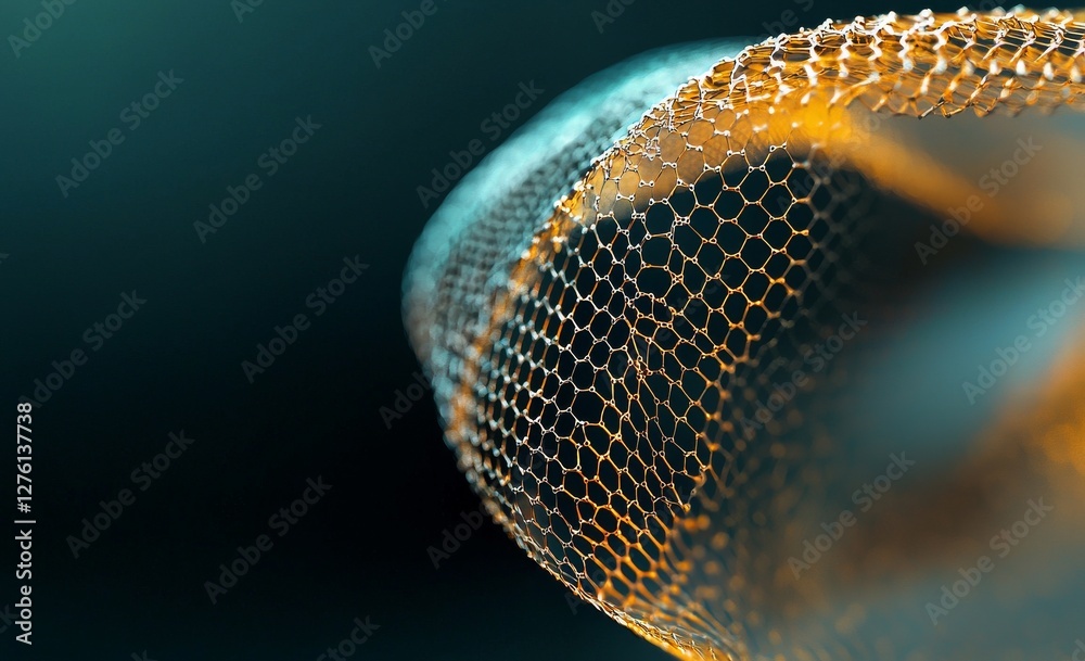Poster Cyber big data flows through blockchain data fields and network lines that connect to form a stream, representing the concept of AI technology, digital communication, and science research in a 3D