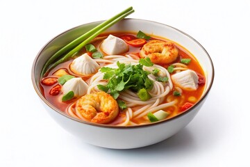 Delicious Banh Canh Cha Ca: Vietnamese Rice Noodle Soup with Fish Cakes & Chives