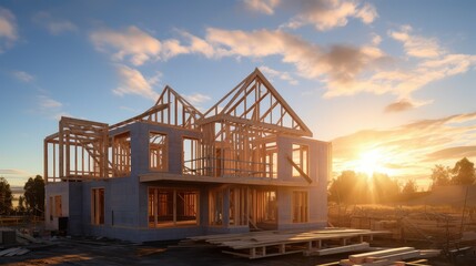 crane new house construction