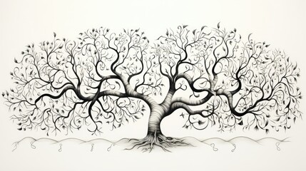 branches line drawing tree
