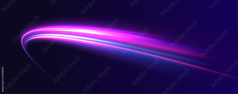 Poster isometric ai chipset on a printed circuit board, showcasing futuristic technology with light trail w