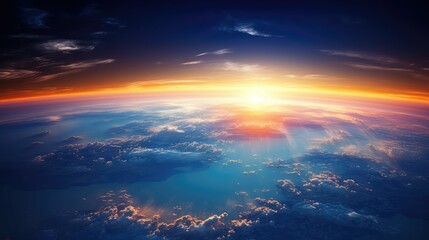 Obraz premium atmosphere sun and blue earth