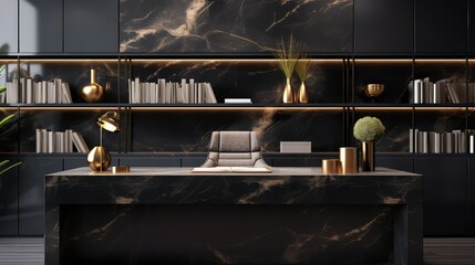 office marble background black