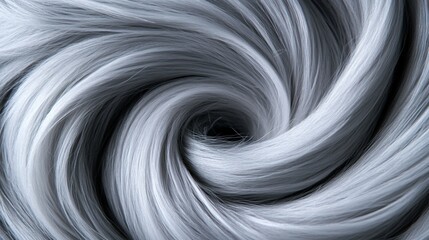 Abstract Swirling Silver Hair: A Textured Masterpiece