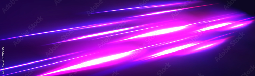 Leinwandbilder abstract laser beams of light. chaotic neon rays of light. vector dark blue abstract background with