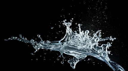 cascade water splash black background