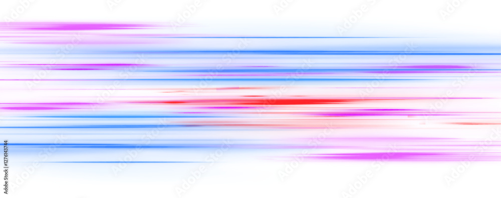 Poster abstract blue and purple neon light rays and lines transparent background. colored shiny sparks of s