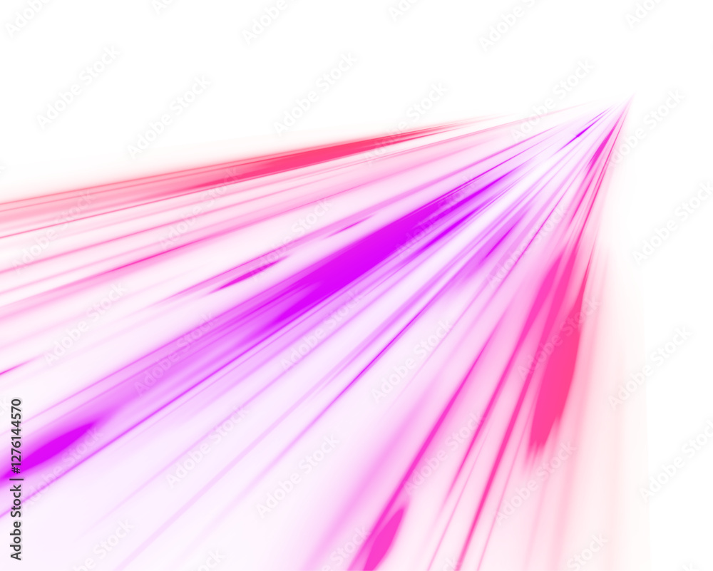 Poster Vector speed of light in space on dark background. Illustration of light ray, stripe line with blue light, speed motion background. Database fast data transfer acceleration. PNG	