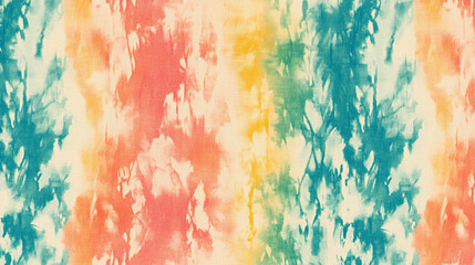 A seamless tie-dye pattern featuring an abstract background with a repeating Shibori design in vivid, artistic colors