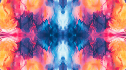 A seamless tie-dye pattern featuring an abstract background with a repeating Shibori design in vivid, artistic colors