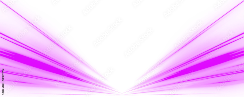 Poster Vector speed of light in space on dark background. Illustration of light ray, stripe line with blue light, speed motion background. Database fast data transfer acceleration. PNG	