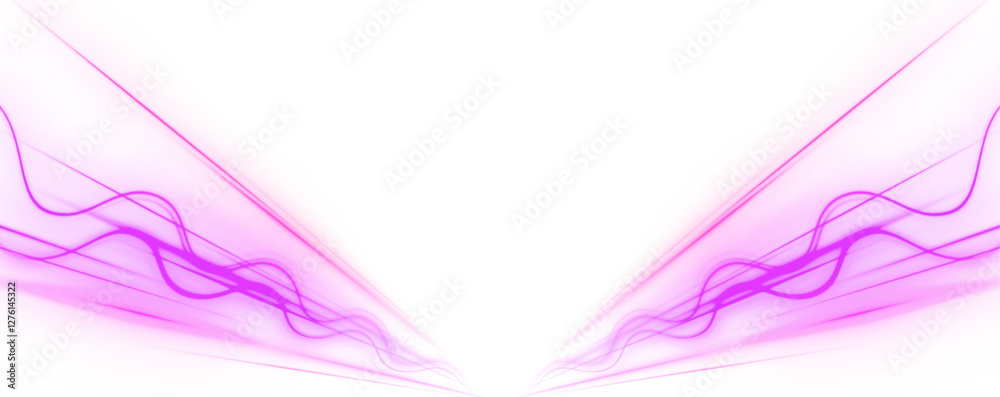 Poster vector speed of light in space on dark background. luminous green neon waves png. colored shiny spar