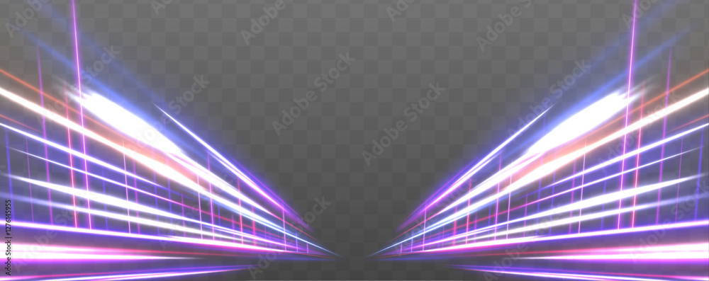 Poster electrical technology in futuristic style neon speed waves. bright sparkling speed line for futurist