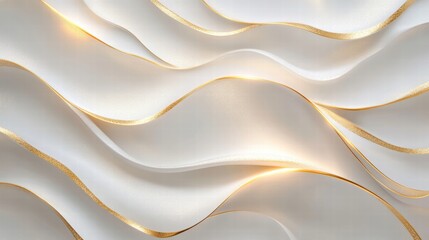 Obraz premium elegant white and gold abstract waves background