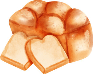 watercolor brioche bread