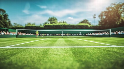 grass tennis court sunny day wimbledon style