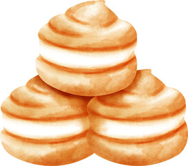 watercolor cream puff