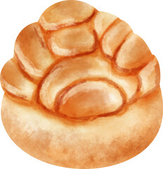watercolor challah bread