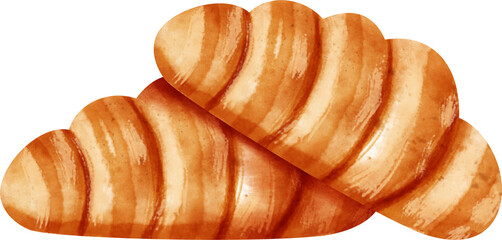 watercolor croissant