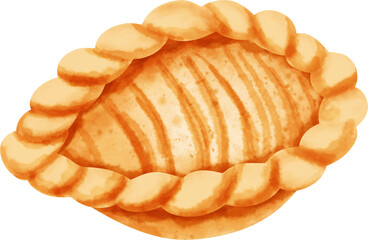 watercolor curry puff