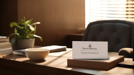 Fototapeta premium desk office interior business card
