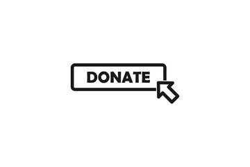 click word donate vector line icon