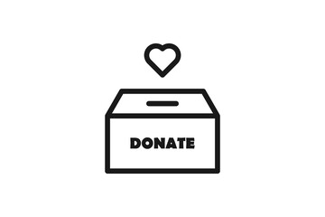 donation and care icon line design