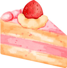 watercolor strawberry cake