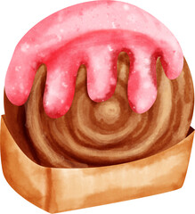 watercolor timber ring croissant