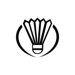Cool badminton logo designs in black and white suitable for the basis of your logo creation