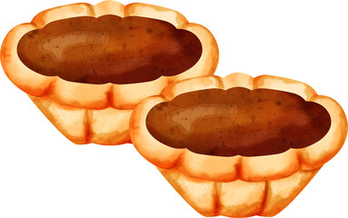 watercolor chocolate tart