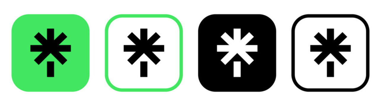 Set of different Linktree mobile app icons, on transparent background, vector illustration. Linktree is a freemium social media reference landing page