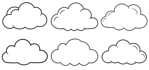 Cloud Outline Coloring Page Printable Line Art Drawing