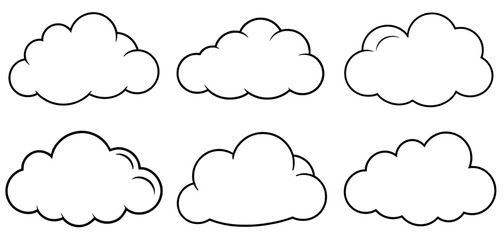 Cloud Outline Coloring Page Printable Line Art Drawing