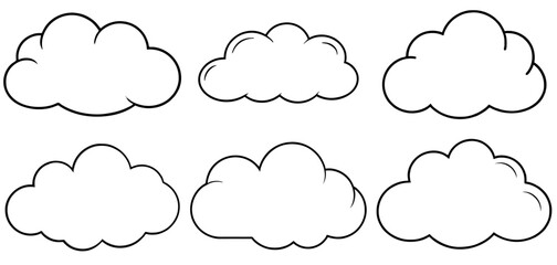Cloud Outline Coloring Page Printable Line Art Drawing