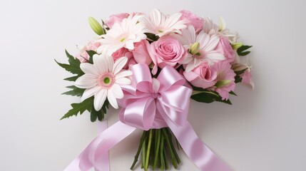 Obraz premium flowers pink gift bow