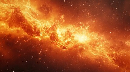 Obraz premium Fiery Nebula Cosmic Explosion Celestial Firestorm