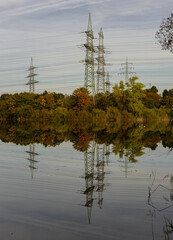 power lines on the river