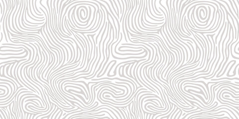 Vector abstract organic seamless pattern. Subtle texture with swirl shapes, curvy chaotic lines, liquid fluid stripes, fingerprint form. Natural grey and white geo background. Repeated modern design