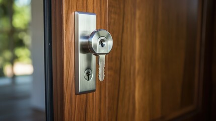 Obraz premium lock house key in door