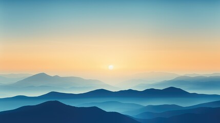 Fototapeta premium peaks blue yellow gradient