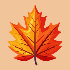 Autumn Maple Leaf: Warm Orange & Red Fall Illustration.