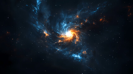 Fototapeta premium Cosmic Nebula: A Vibrant Stellar Spectacle