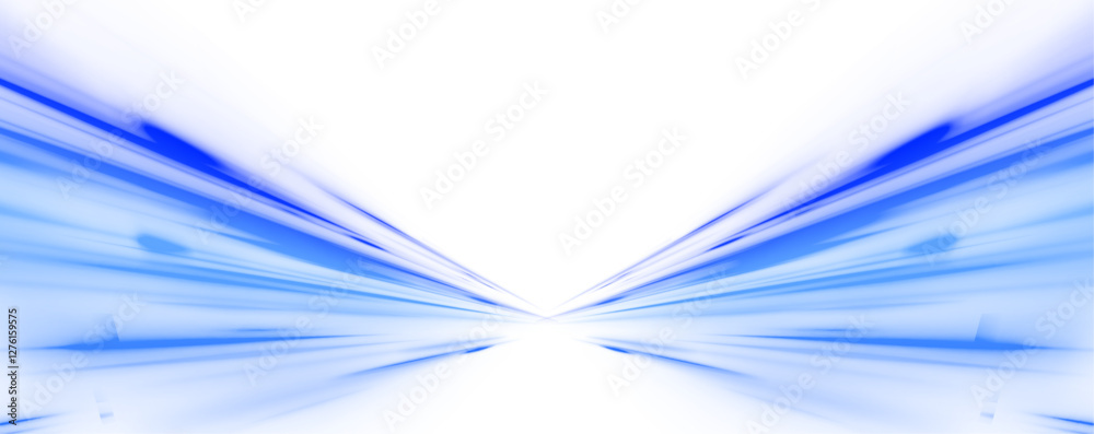 Aufkleber panoramic high speed technology concept, neon lines on white transparent background in png format. b