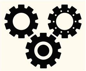 Set of Black vector gear wheel vector