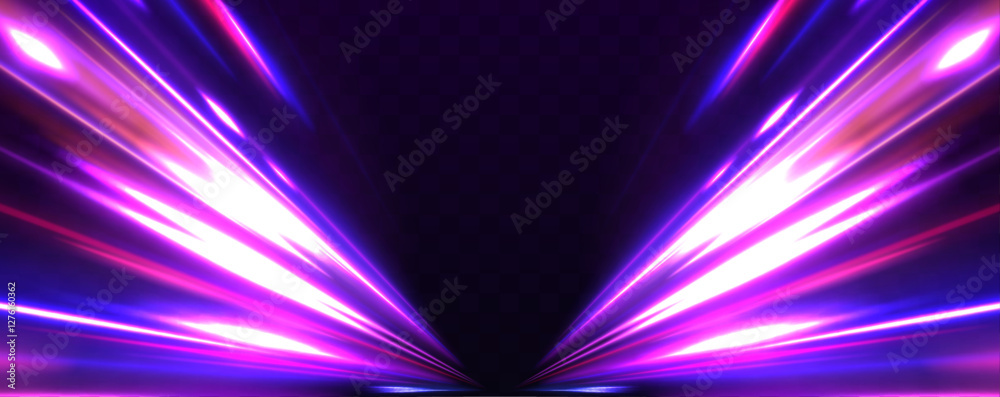 Poster ponomatic neon vector illustration in sporty style of futuristic technologies. bright glowing line o