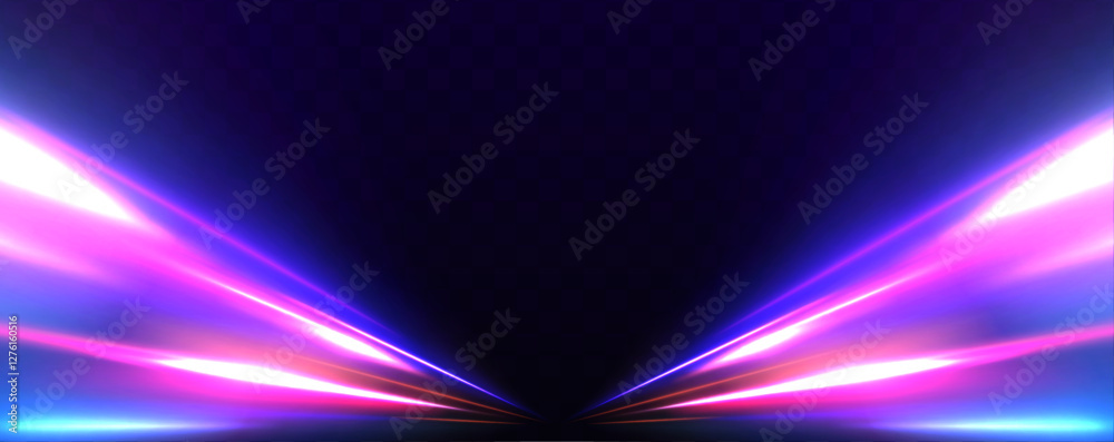 Aufkleber futuristic light motion effects on a black background, showcasing fast-moving neon stripes and creat