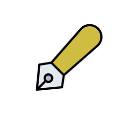 Fountain Pen Filled Line Icon