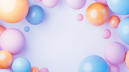 Colorful floating spheres in pastel shades with a playful arrangement celebrating the spirit of april fool's day