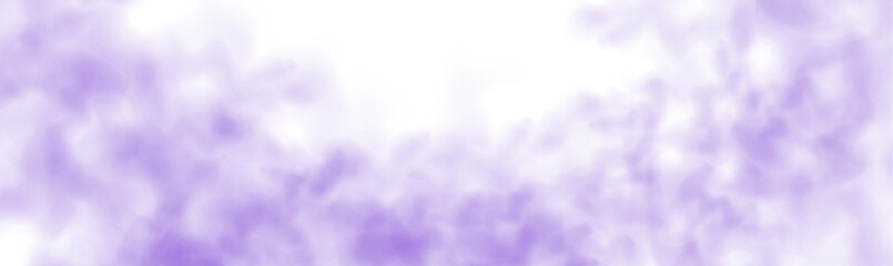 Purple smoke effect for decoration and covering on the transparent background. Fog vapor over ground or water surface. © ikril